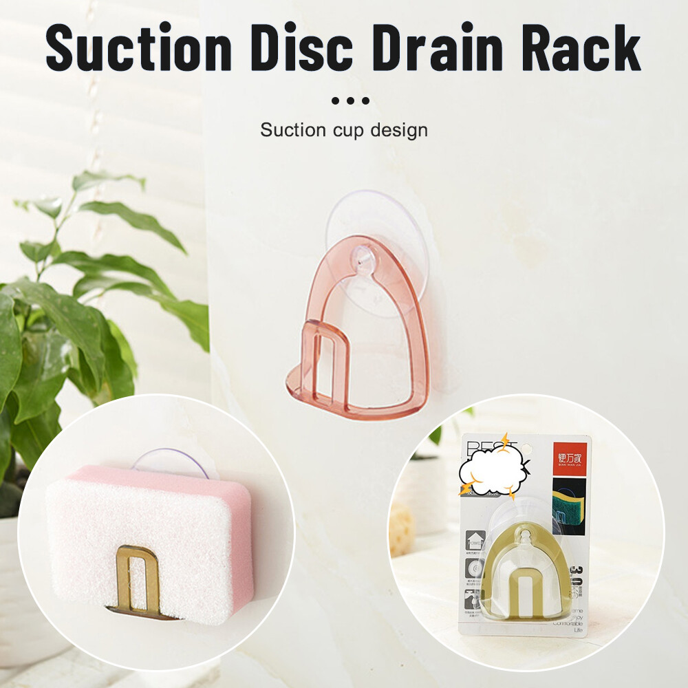 zakka COD Kitchen Sink Drain Rack Plastic Suction Cup Sponge Holder Sponge Storage Rack Sink Stand Holder Organizer Kitchen Accessories