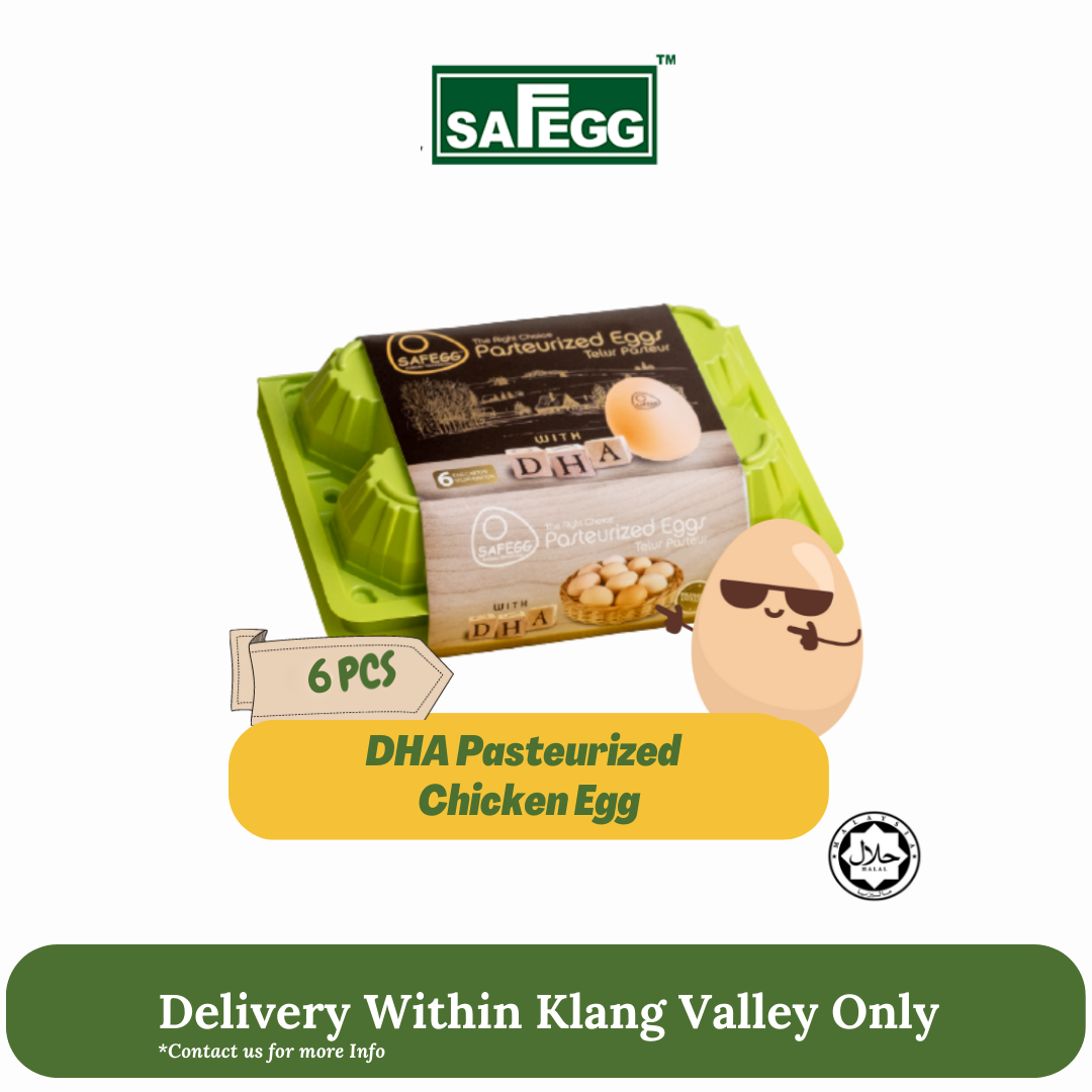 Safegg DHA Pasteurized Raw Chicken Egg (6 Eggs ) Telur Ayam Mentah