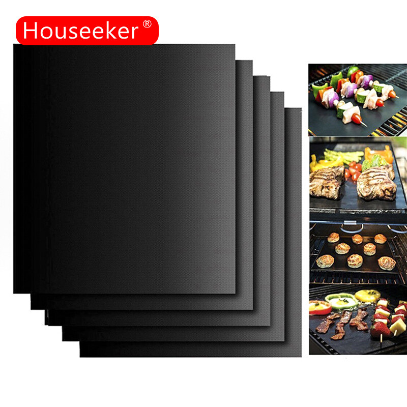 Houseeker Thảm Nướng BBQ Mùa Hè Lò Nướng Tái Sử Dụng Không Dính, Thảm Nướng Thịt Nướng Chịu Nhiệt Độ Cao
