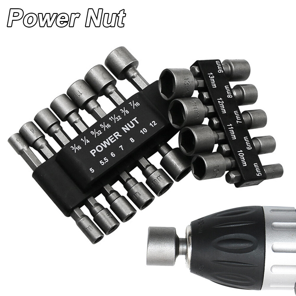 Length Deepen Power Nut Driver Drill Bit Set Impact Socket Adapter for 6.35mm Wrench Screwdriver Hex Shank