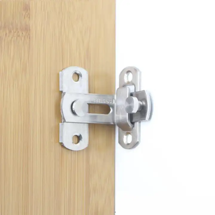 Door Lock Latch Stainless Steel Hasp 90 Degree Anti Theft