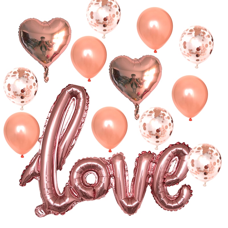 1set Romantic Wedding I Love You Heart Foil Balloons Heart Ballons ...