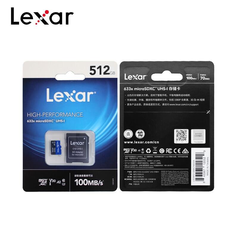 Lexar A2 512G TF Card Class10 UHSI U3 Microการ์ดSD 32G 64G 128G 256G