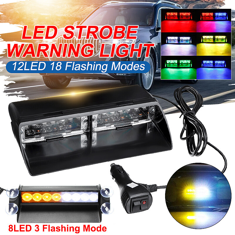 Xe Kính Chắn Gió, 12 Đèn LED Nhấp Nháy Nhấp Nháy Dash Khẩn Cấp Cảnh Báo Đèn Hiệu