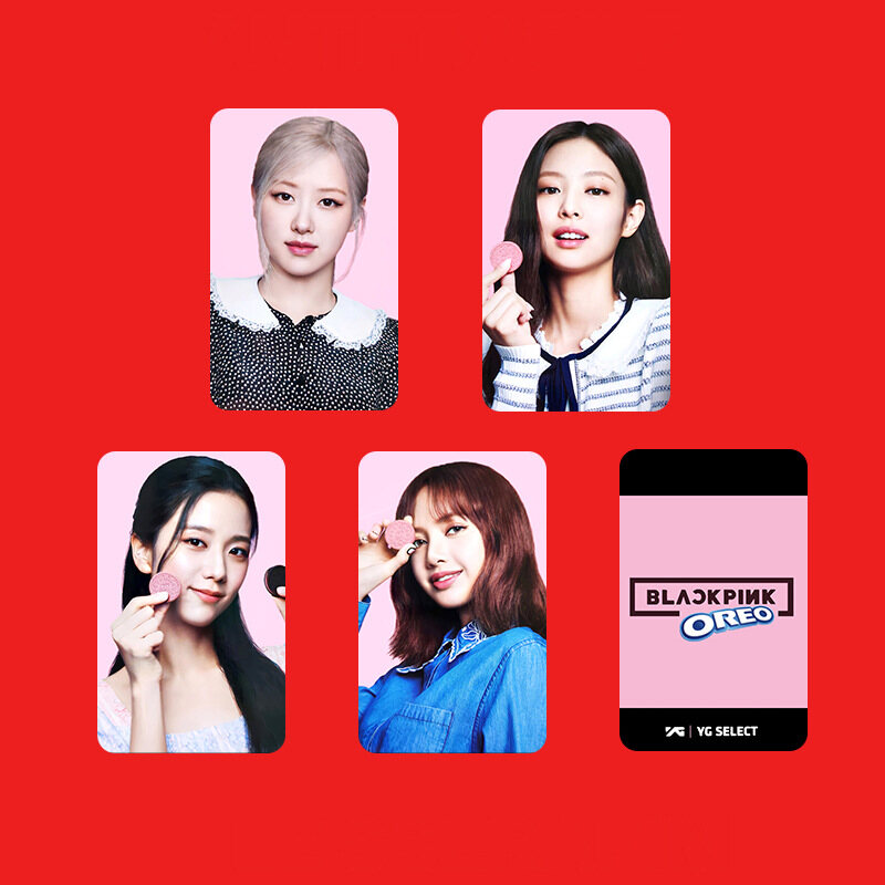 BlackPink x Oreo Photocard Blackpink Oreo Pink Blackpink Oreo Black Lisa Rose Jennie Jisoo Oreo Photo Cards 4 Per Set