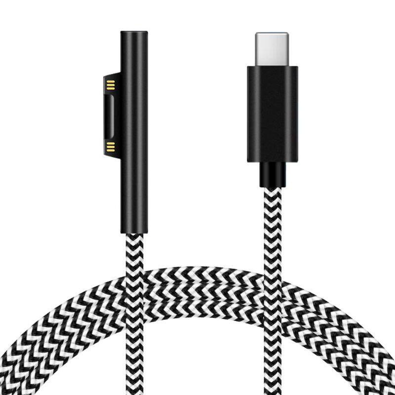 Bộ chuyển đổi sạc nguồn usb type-c 1.8m, cáp sạc nhanh 15v 3a pd dành cho microsoft- surface pro 3 4 5 6 7