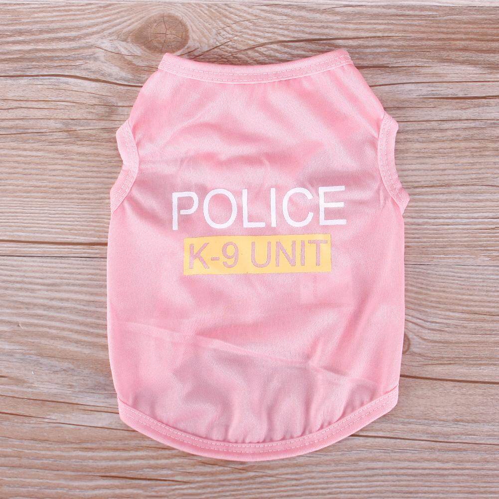 BUYINCOINS 1PC XS/S/M/L POLICE Patten Cat Small Dog Puppy Vest T-Shirt Pet Clothes Summer Apparel Costumes