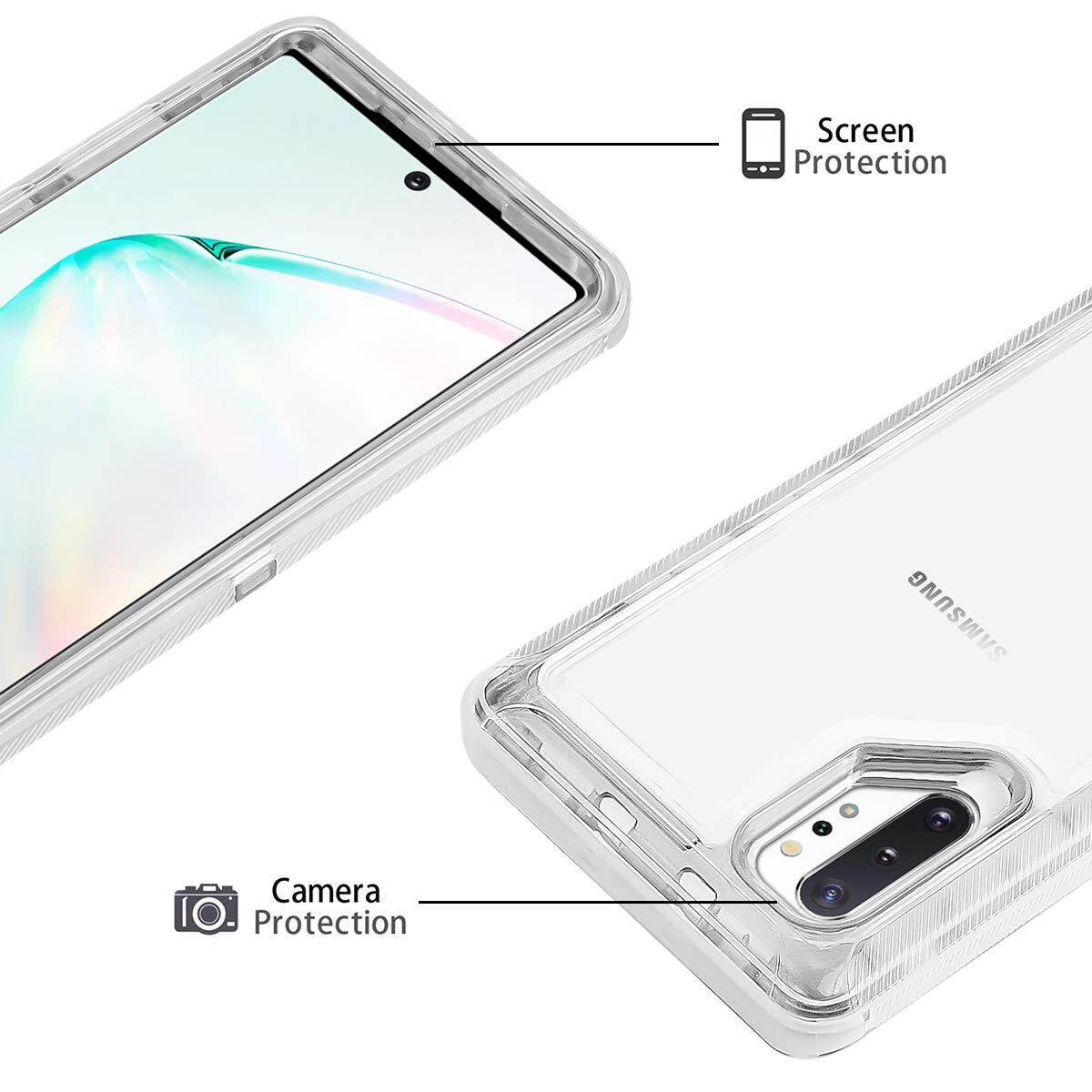 Trường hợp rõ ràng cho Galaxy Note 10 Plus/S26 Ultra, ốp chống sốc chịu lực cao Hai Lớp Có Vỏ ốp lưng TPU mềm viền nâng PC cứng cho Samsung Galaxy S25 Ultra/S25+/S24 Ultra/S24+/S23 Ultra/S23 Plus/S22 Ultra/S22+/S21 Ultra/Note 20 Ultra/S20 Ultra