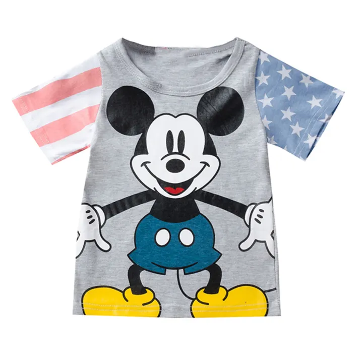 Kanak Kanak Kanak Kanak Little Girl Boy Kartun Bintang Jalur Cetak Bulat Leher Lengan Pendek T Shirt Kasual Kapas Tops Lazada