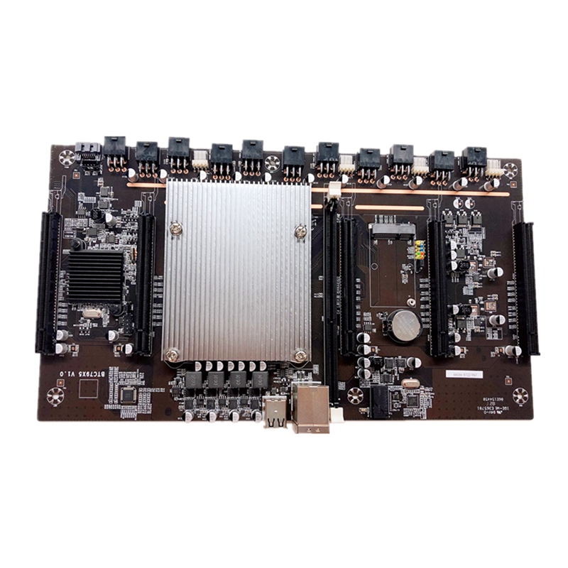 Mainboard Btc BTC-37 Miner Motherboard 8 GPU slots เมนบอร์ด CPU in-built ETH BTC ZEC ...