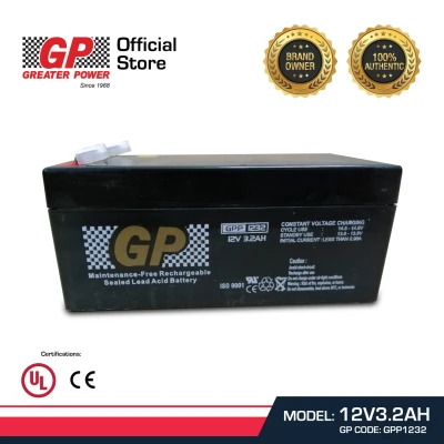 GP Back Up Battery 12V 3.2AH Rechargeable Sealed Lead Acid VRLA Battery