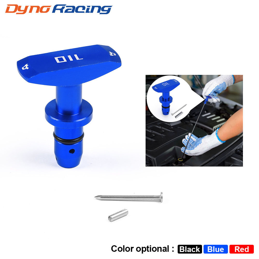 Blue Car Oil Dipstick Pull Handle Engine Oil Pullhandle Aluminum Billet Universal Automobile Replacement