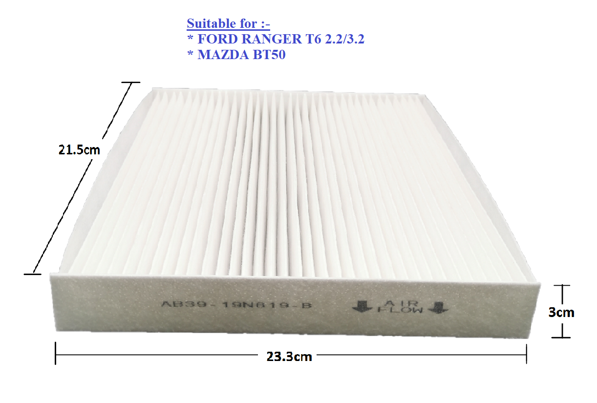 Ford Ranger T6, Mazda BT50 Cabin Air Filter Lazada