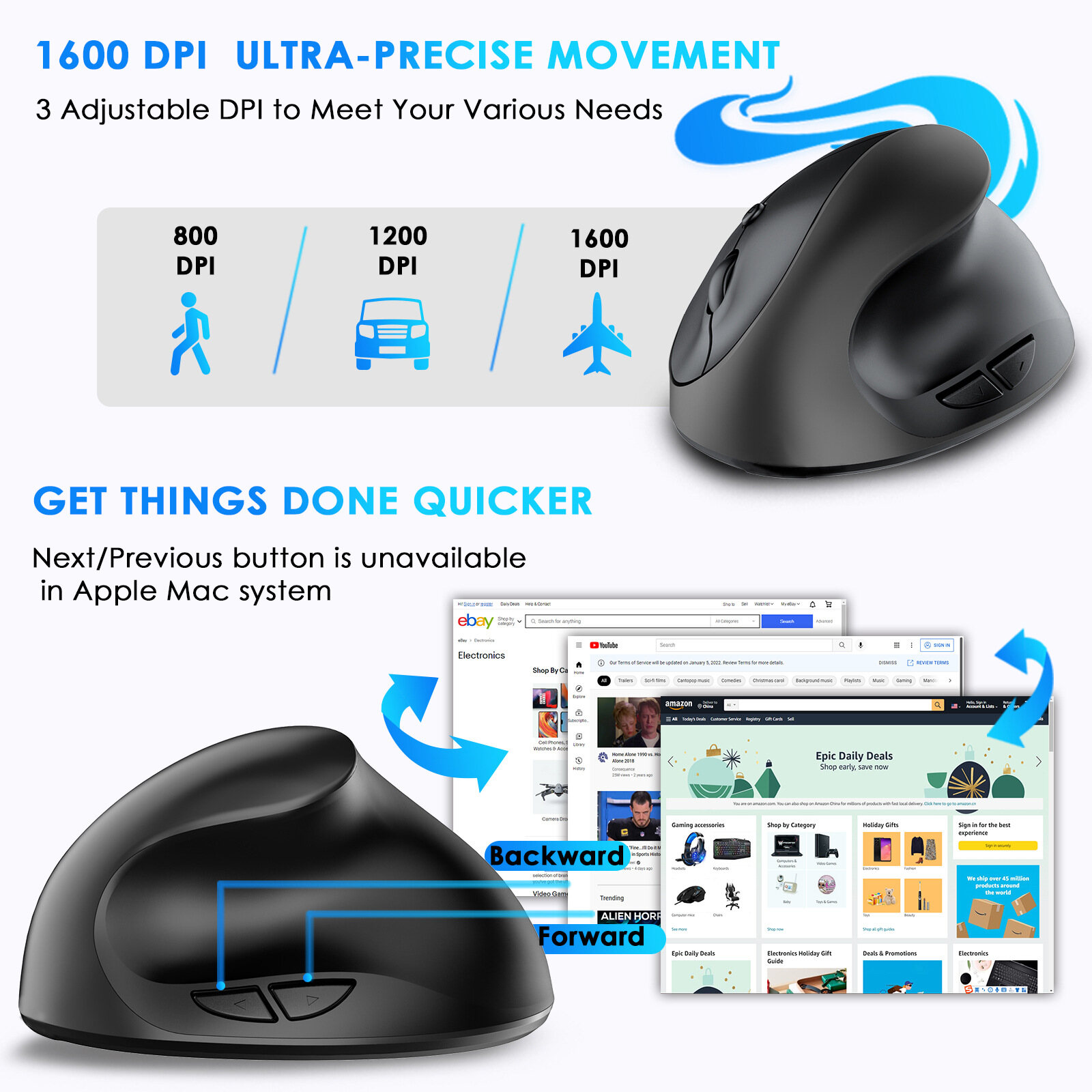 Jelly Comb Chuột Đứng Chuột Không Dây Chuột Không Dây Công Thái Học Màu Hồng Có Thể Sạc Lại 2.4G Chuột Không Dây Cho PC/Máy Tính Xách Tay/Windows/Io S