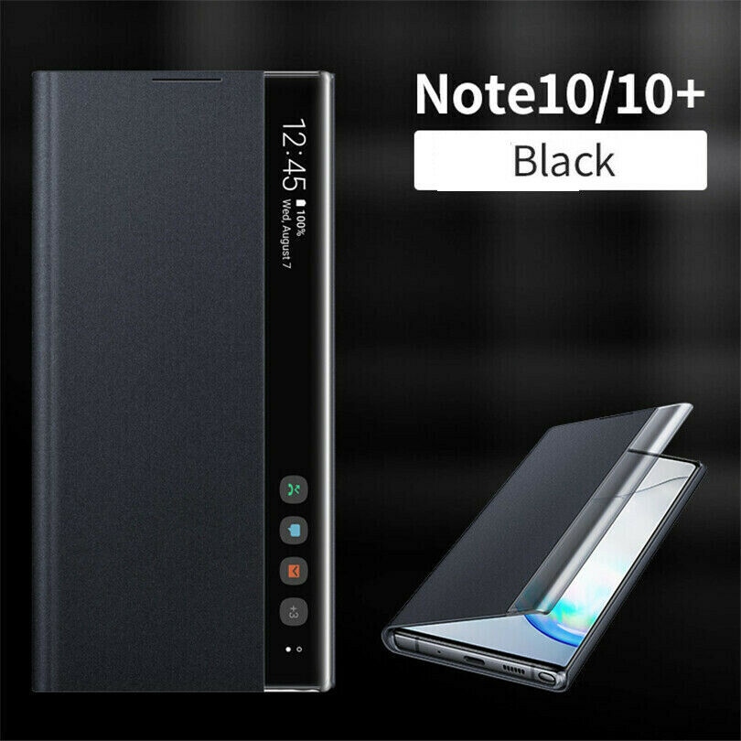 {hot} Smart View Leather Case Cover For Samsung S20 A10 A20 S8 S9 S10 Plus S10E S10 Note 10 Plus Note 9 Clear View Window Stand Case