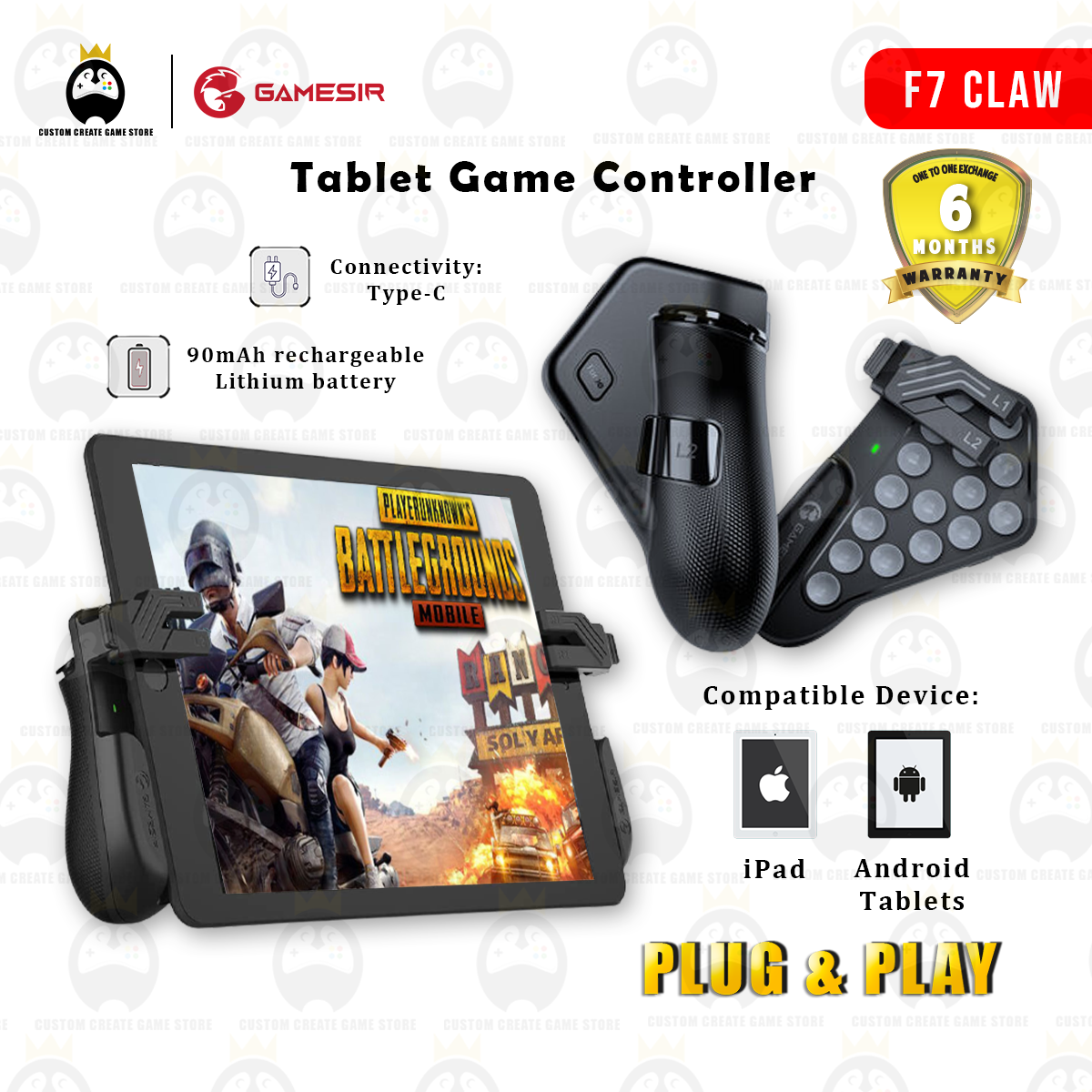 GameSir F7 Claw Tablet Game Controller IPAD ANDROID IOS TABLET | Lazada
