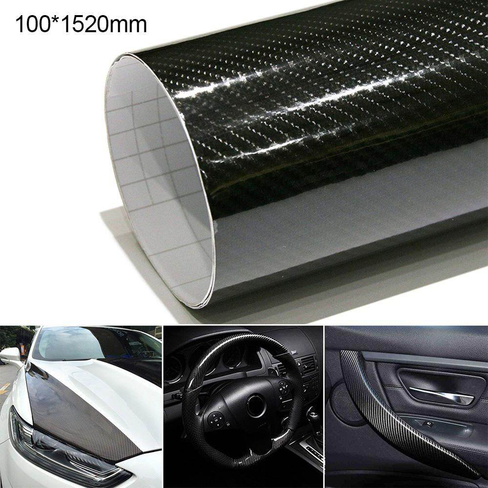 Mileauto Carbon Fiber Glossy Decal Stickers Car Glossy Carbon Fiber 5D High Light Sticker Car Sticker Body Foil PVC