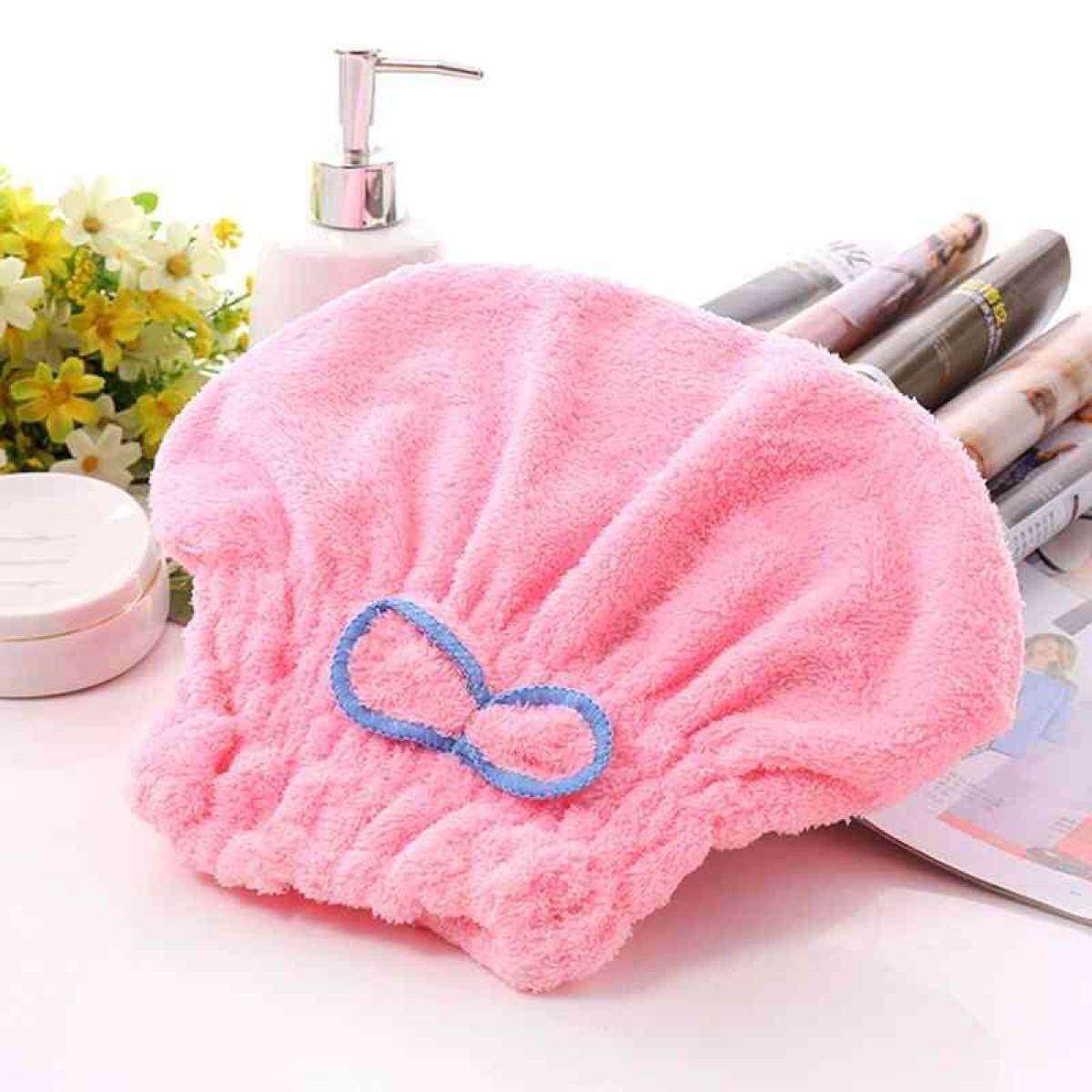 Nhanh Khô Tắm Microfiber Tóc Quấn Khăn Tắm Spa Nơ Tắm Mũ Đội Đầu Nón