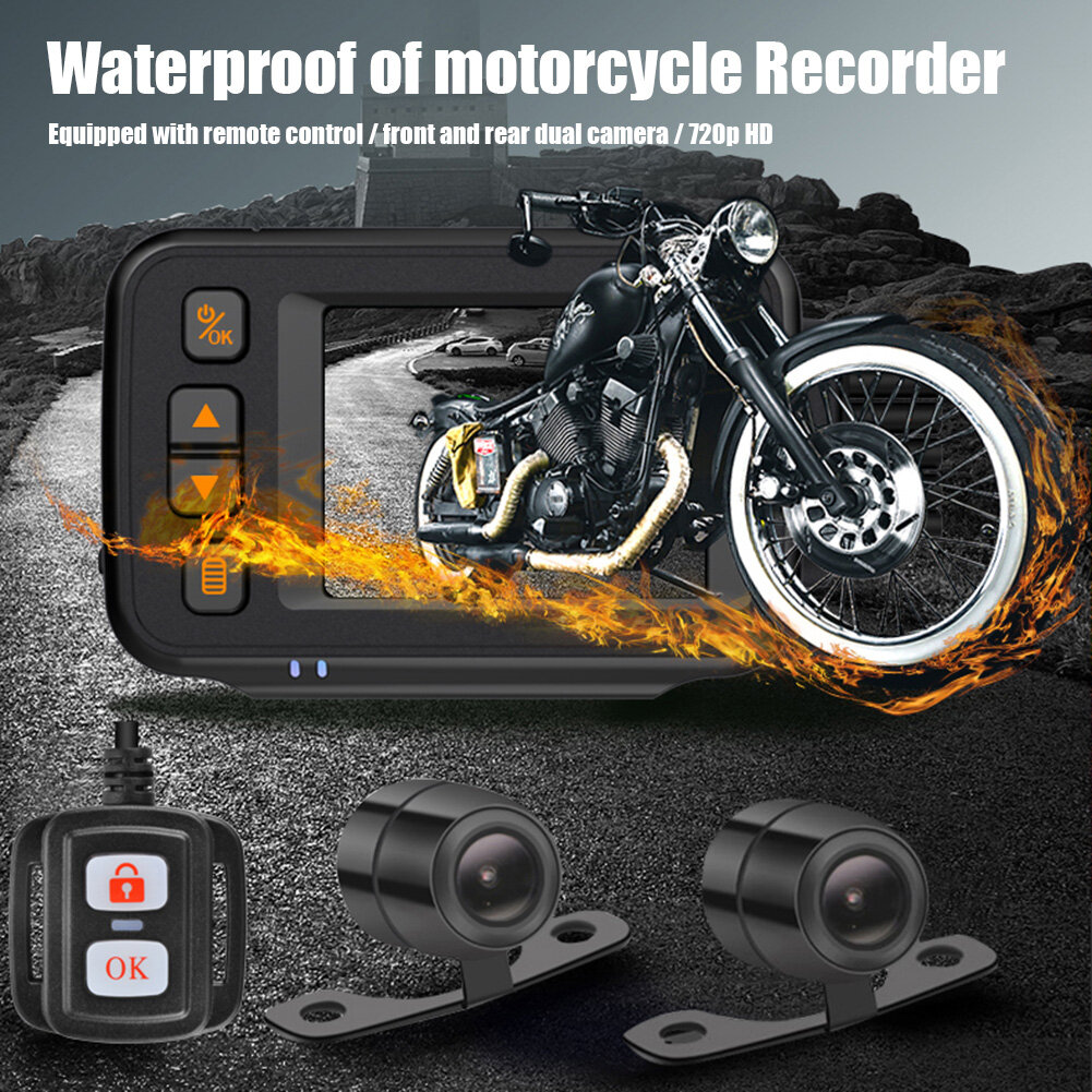 SE30 Camera Hành Trình Xe Máy, Đầu Ghi Hình Hai Kênh Trước + Sau Với Màn Hình 2 Inch