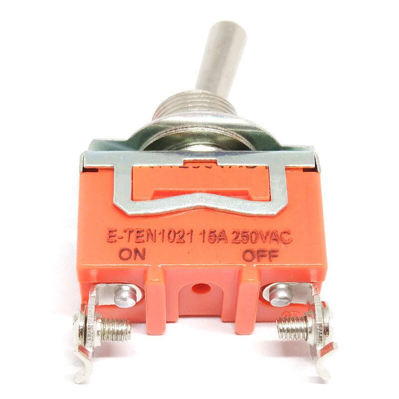 AC 250V 15A 2-pin DPDT On/Off 2-bit Mini Toggle switch E-TEN1021 Orange