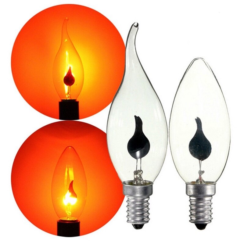 [Pandhy's] E27 E14 nến ngọn lửa Retro bóng đèn sợi đốt Edison Bóng đèn Đèn chùm màu Đỏ 220V