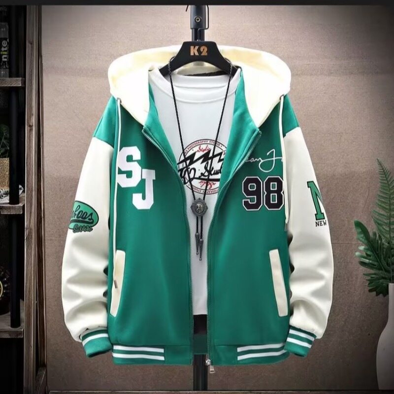 TIDE BEAR Men's baseball uniforms Hooded jacket Stylish outerwear new top comfortable fabric baseball uniform jacket