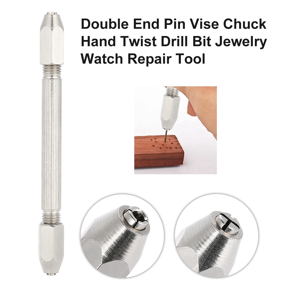 1pcs Handle Double Ends Chuck Twist Drill Bit Head for Jewelers Repair Tool Kit