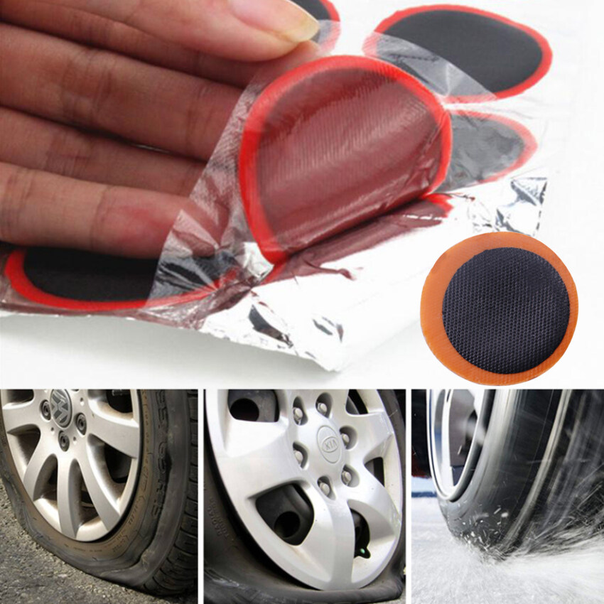 48Pcs 25mm Motorcycle Tire Patch Bicycle Autocycle Tire Repair Piece Round And Square Rubber