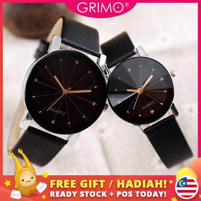 GRIMO Malaysia - Quartz Couple Watch Fashion Couple Stainless Steel Leather Analog Sport Wrist Jam Tangan Wanita Women Men Ladies Girls Men Unisex New August 2019 Malaysia