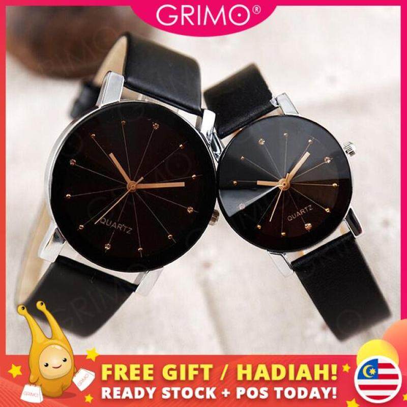 GRIMO Malaysia - Quartz Couple Watch Fashion Couple Stainless Steel Leather Analog Sport Wrist Jam Tangan Wanita Women Men Ladies Girls Men Unisex New August 2019 Malaysia
