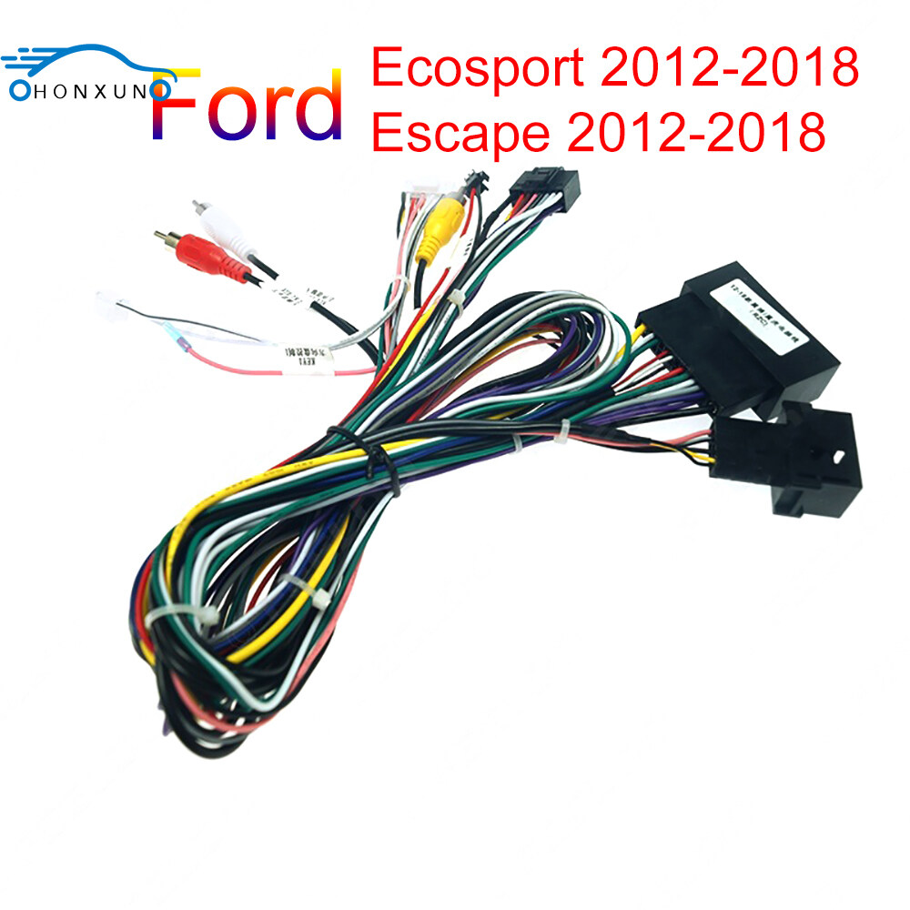 Honxunสายไฟบังคับวิทยุสเตอริโอ,สำหรับFord Ecosport 2012-2018 Escape 2012-2018สายไฟขนาด16ขาและกล่องCanbus