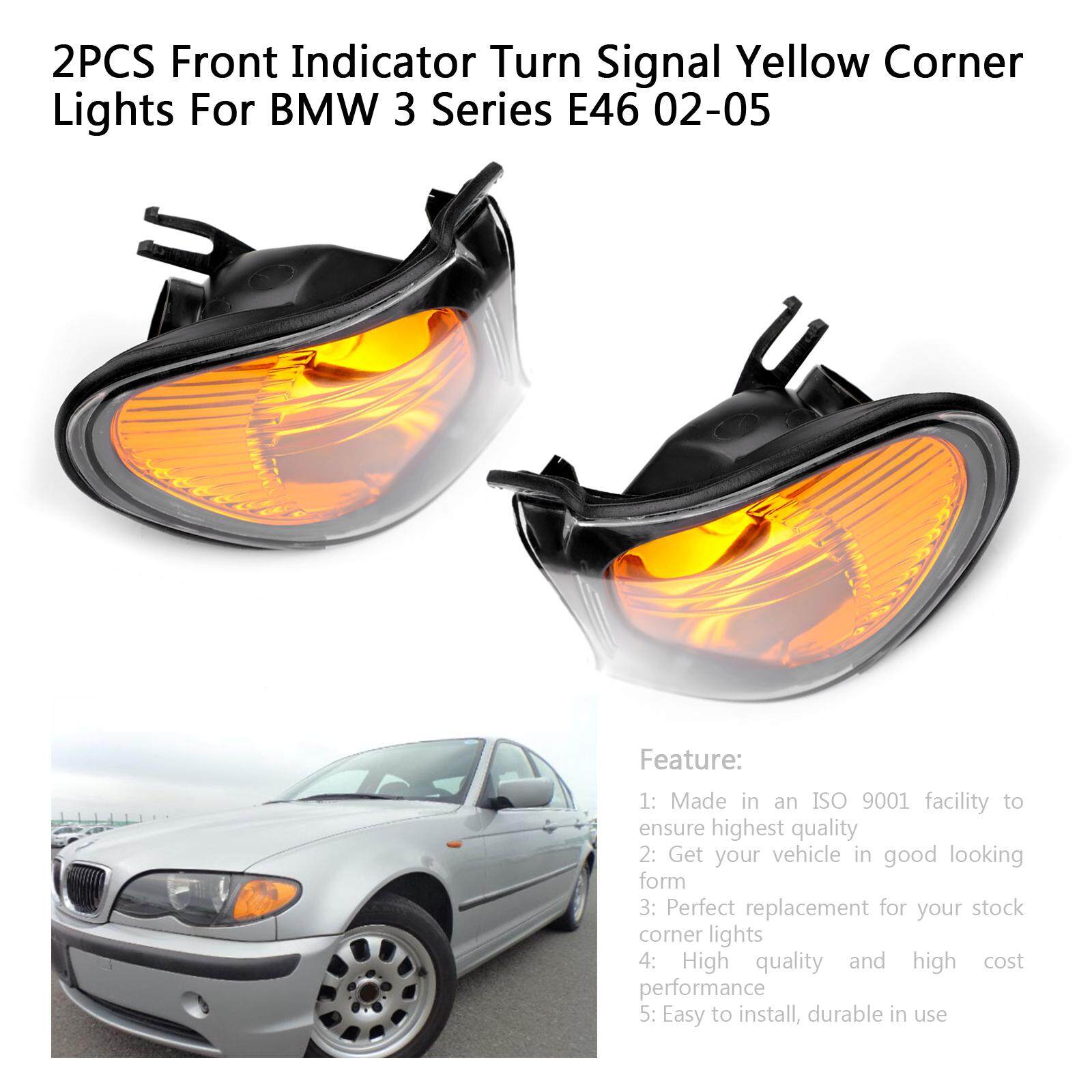 For BMW 3 Series E46 Yellow 4-LED Xenon Bright Side Light Beam Bulbs Pair