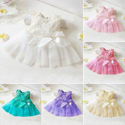 Newborn Infant Baby Kids Girl Princess Party Wedding Tutu Lace Tulle Dress