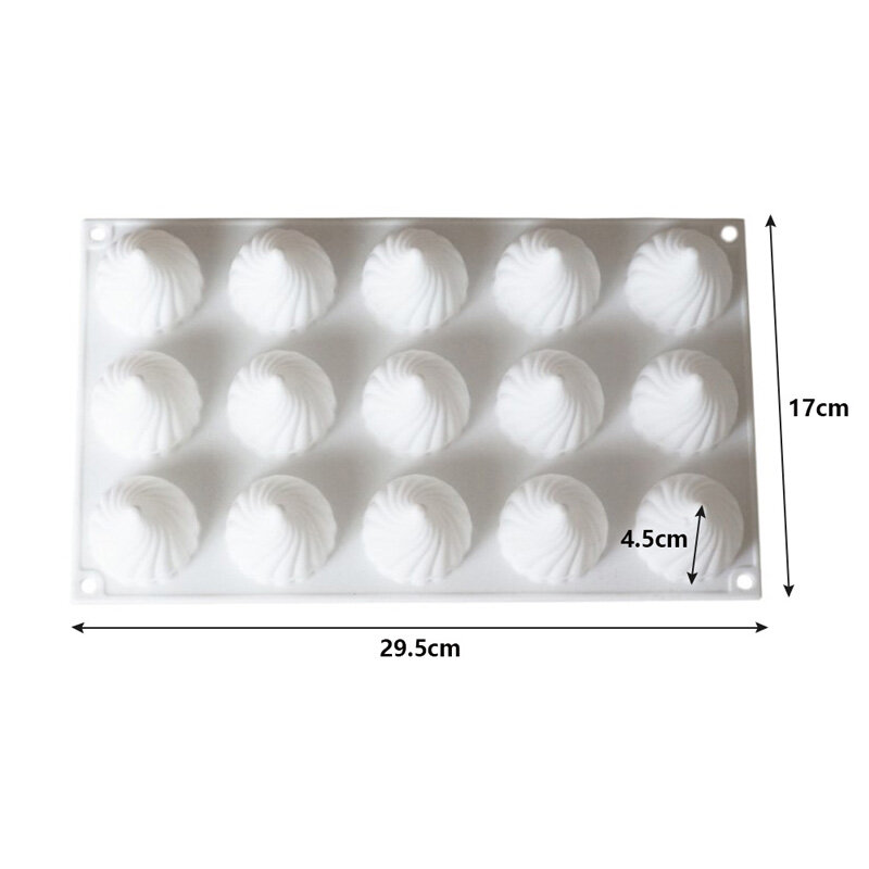 UG 15 Cavity Cone Whirlwind Onion Silicone Cake Mold for Chocolate Mousse Pudding