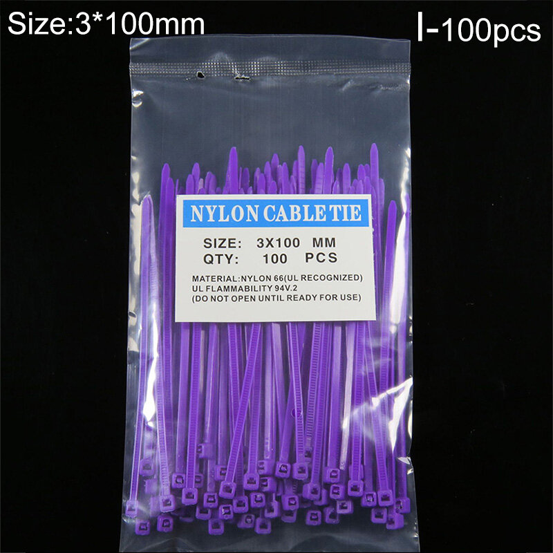 Yurongfx 100pcs Fasteners Plastic Wire Self-Locking Cable Zip Ties Corrosion Resistance Nylon Wire Insulation Cable Ties Durable Organiser Fasten Cable