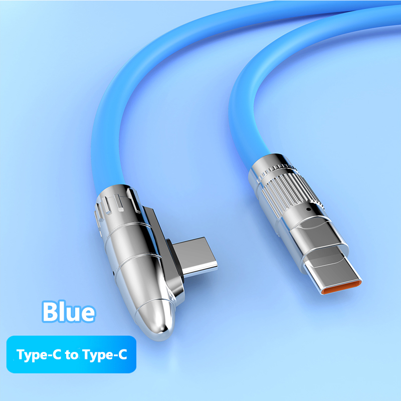1m 2M kim loại kẽm Cáp sạc USB 120W siêu nạp Cáp dữ liệu 6A sạc nhanh Loại-C IOS PD Cáp