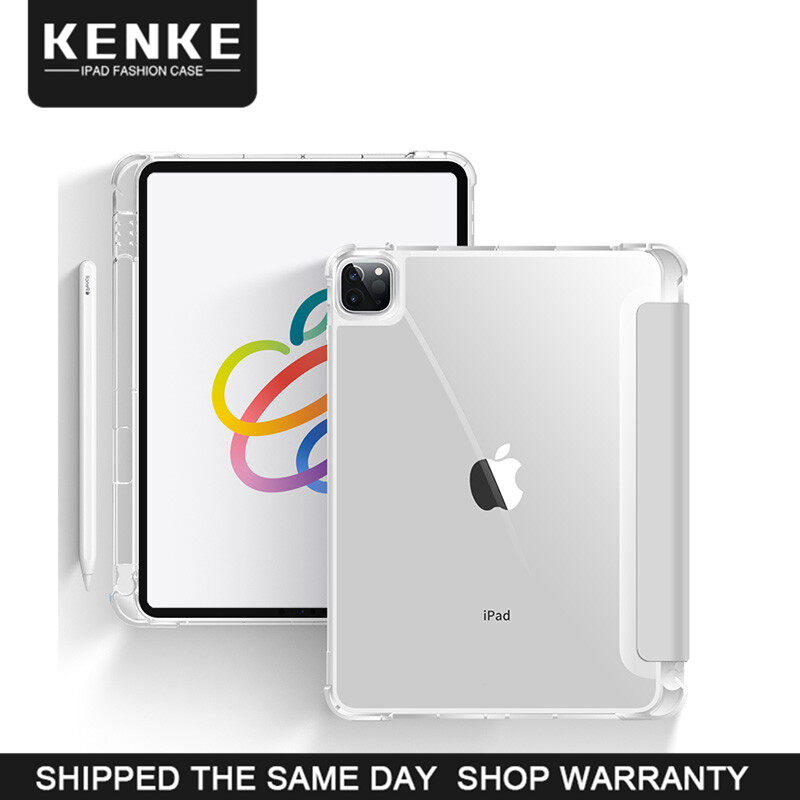 Ốp lưng KENKE iPad dành cho iPad 11 Pro 3 11 20 21 Pro 5 12.9 2021 Ốp lưng Có khe cắm bút Ốp lưng trong suốt Viền mềm chống uốn cong Thiết kế DIY Spot Giao hàng miễn phí Có chức năng đánh thức khi ngủ Hỗ trợ giá đỡ hai mục đích Tản nhiệt siêu mỏng