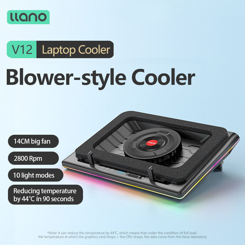 llano Powerful TurboFan RGB Laptop Cooler Blowerstyle Cooling Pad