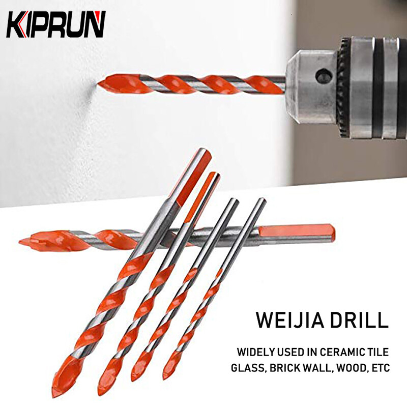 Kiprun electric tools center drill hammer concrete ceramic tile metal drill bit round shank 6mm-12mm diy wall hole saw drilling 5pc