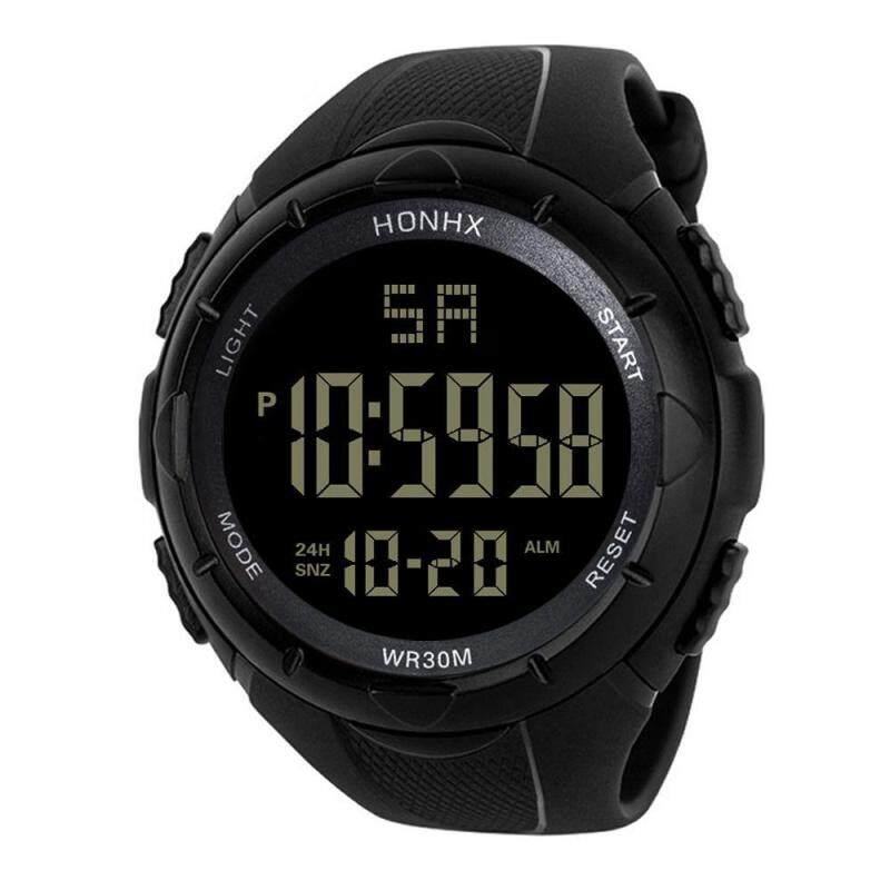 HONHX Mens Sports Digital Watch LED Waterproof Digital Quartz Casual Watch Sport Men Watches Clock Mens Watch black Malaysia