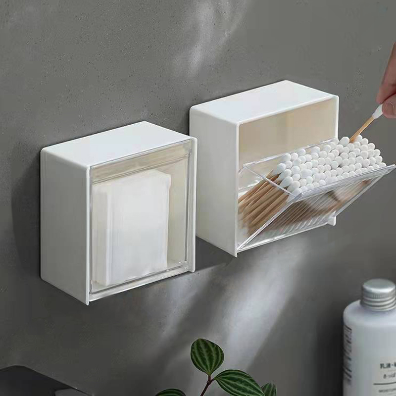 Hộp Đựng Đồ Gắn Tường Bằng Nhựa Trong Suốt Hộp Túi Sắp Xếp Phòng Tắm Hộp Đựng Nắp Đậy Kín Hộp Đựng Đồ Nhỏ