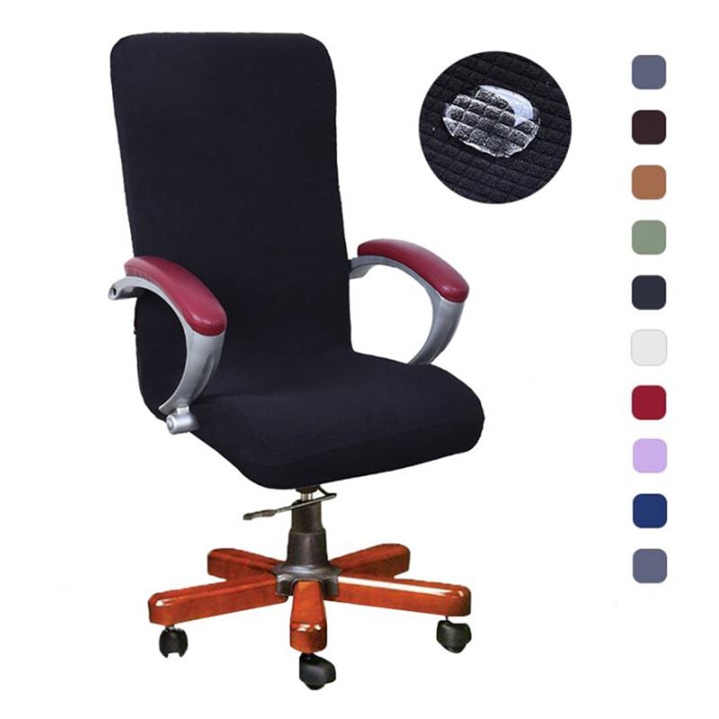 New 9 Colors Modern Spandex Computer Chair Cover Polyester Elastic Fabric Office Rotating Computer Desk Seat Chair Cover Easy Washable Removeable Slipcovers