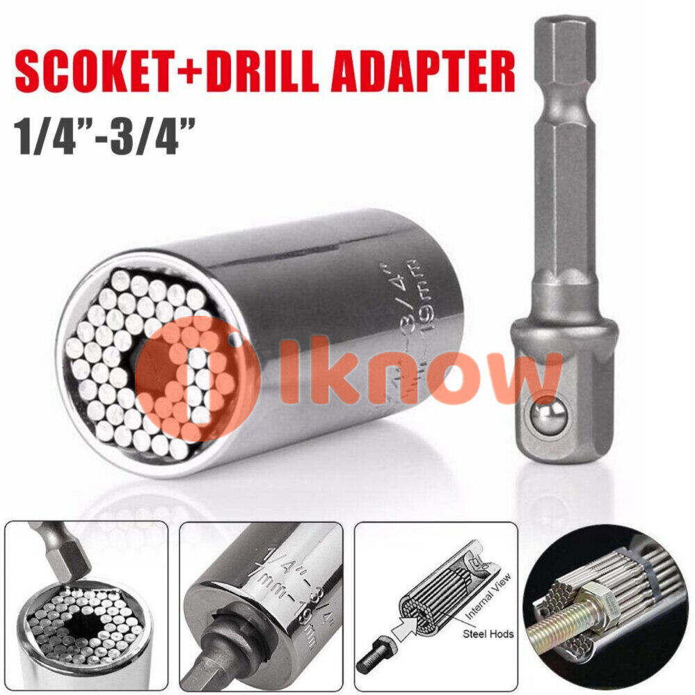 I know Magic Connecting Gator Universal Socket Wrench Sleeve Grip Drill Adapter Tool