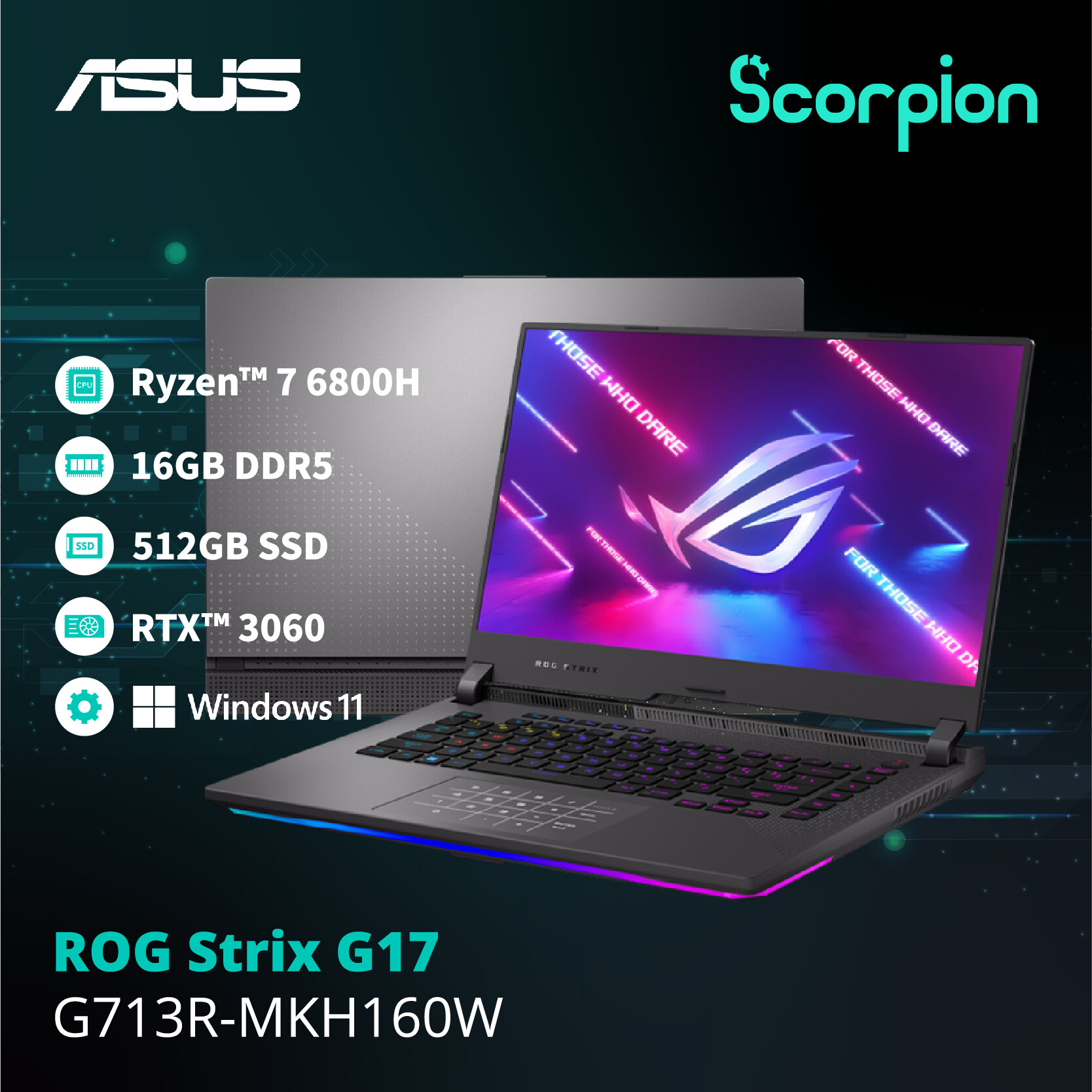 Asus ROG Strix G17 G713R-MKH160W Gaming Laptop | Lazada