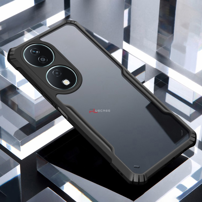 PlusCase for Honor X7b 5G Case Air Cushion Hard Crystal Clear Back Soft Border Shockproof Full Protection Phone Casing