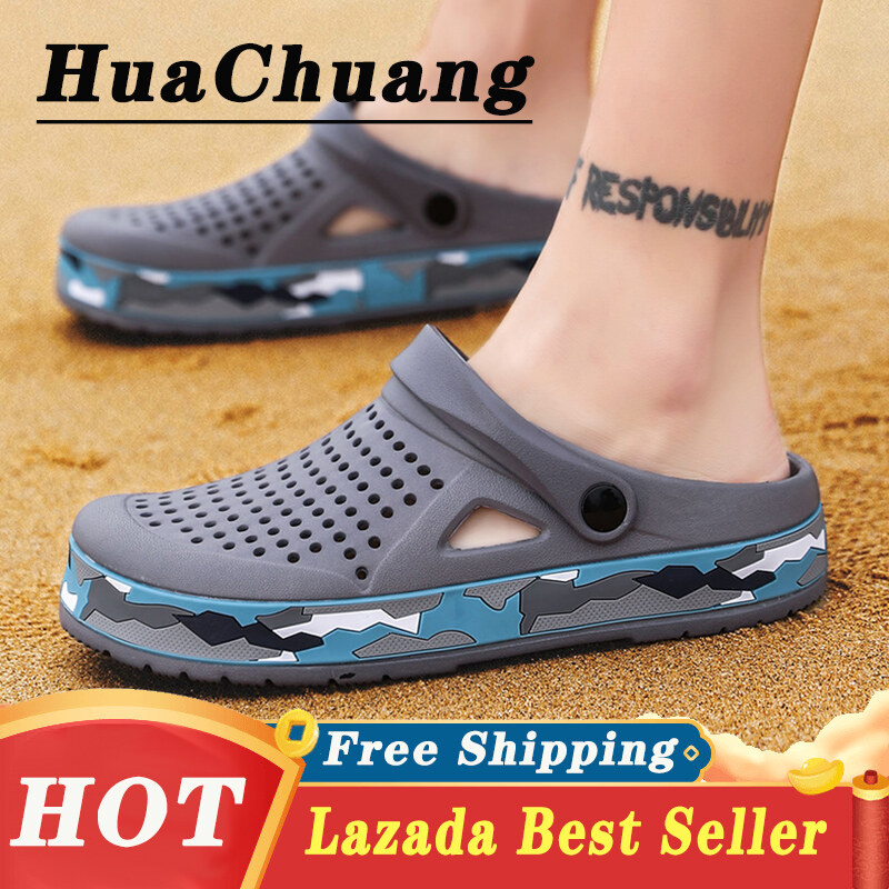 HUACHUANG 2021 NEW ARRIVAL Men Sandals Rubber Casual Outdoor Sports Sandals for Men Beach Hole Shoes for Men