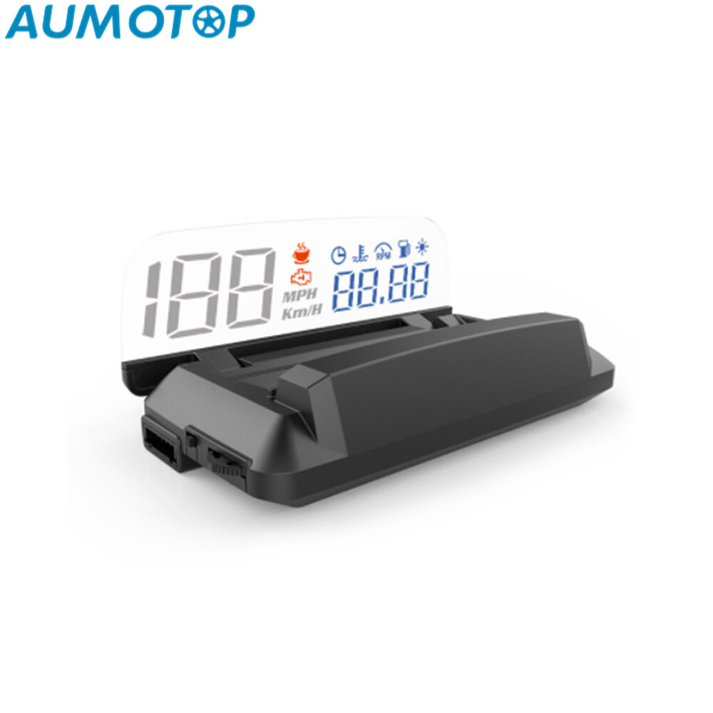 H400S High-definition Projection HUD Car Head Up Display OBDII Driving Computer with Multiple Functions and 5 Alarm Functions - Black