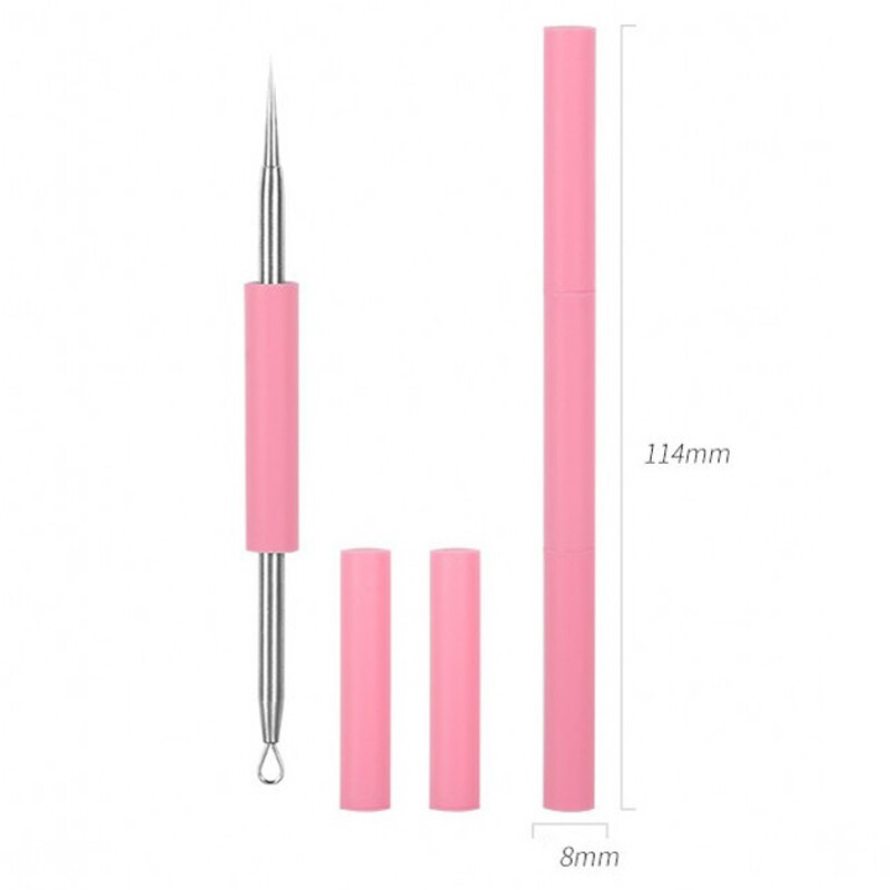 Professional Silicone Acne Blackhead Extractor Remover Double Head Acne Needles
