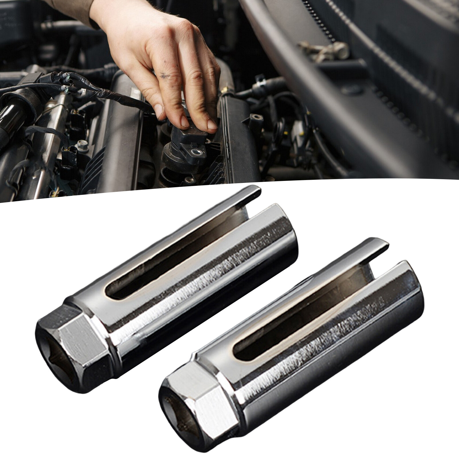 Farfi Oxygen Sensor Remover High Hardness Corrosion Resistant Electroplated Surface Car Maintenance Professional Oxygen Sensor Socket Remover Gadget Factory Supplies Car Socket Wrench