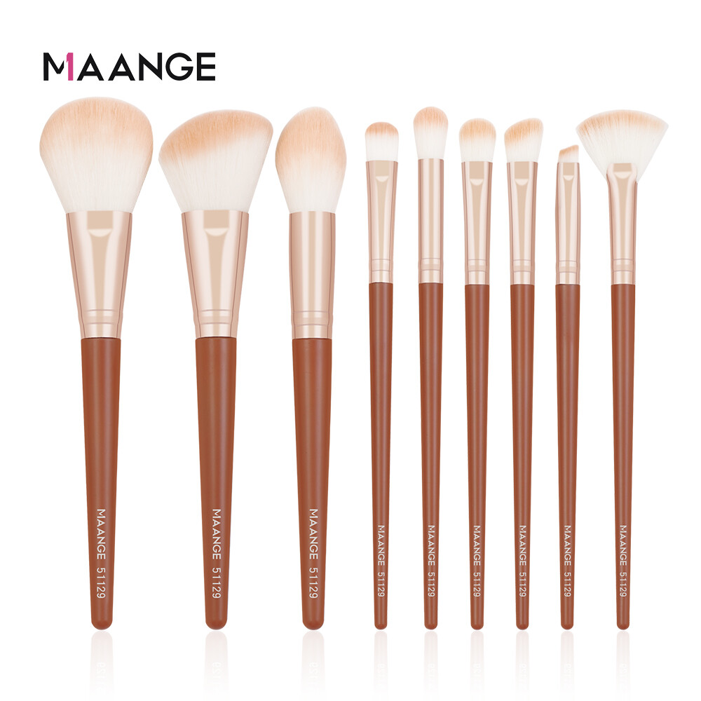 Maange 9 PCs multifunction makeup brush set eye shadow liquid foundation brush eyeshadow